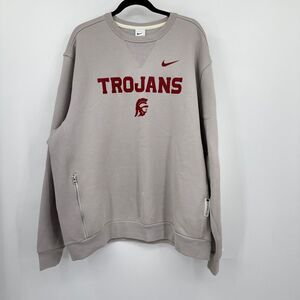 Nike Standard Issue USC Trojans Crewneck Sweatshirt Mens XXL Gray
